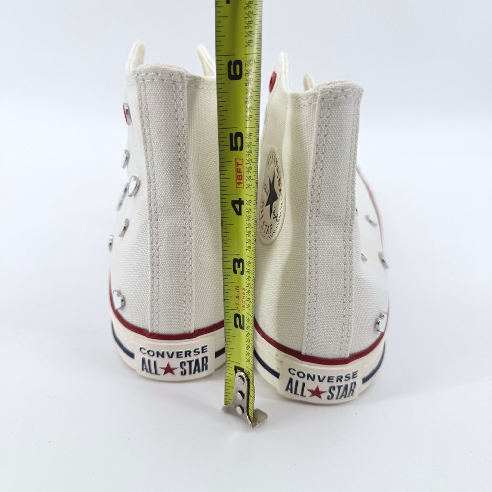 NEW Converse Chuck Taylor All Star Women 9.5 High Top White Heart Studs A19055C - Picture 9 of 15